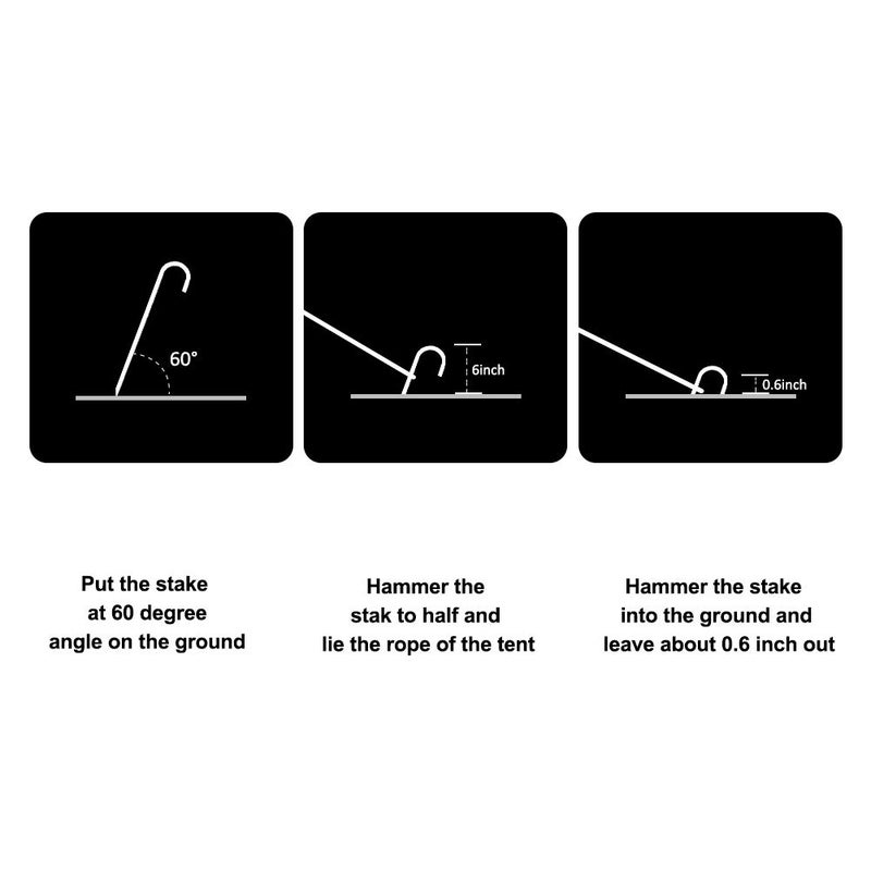 Eurmax USA Trampolines Stakes Heavy Duty Ground Stakes Canopy Parts Wind Stake with Rope 12 Inch Heavy Duty Stake Safety Ground Anchor Galvanized Steel J Shaped, Pack of 4(Silver) - Image 5